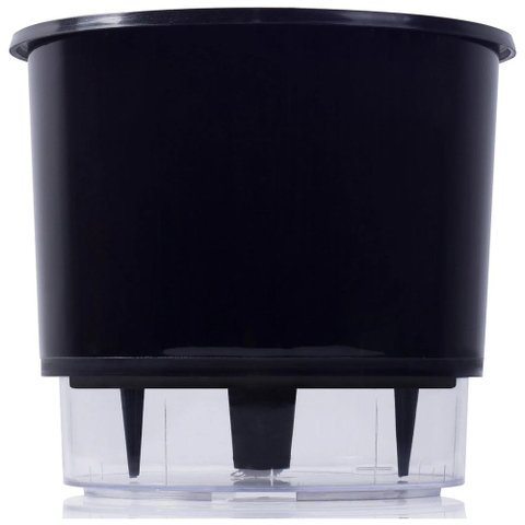 Vaso Raiz Auto Irrigável 12x11cm N2 Autoirrigável Pequeno Planta Flores:Preto