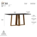 Ver imagem 2 de Mesa de Jantar Rubi 160x90 cm com Vidro Cinamomo Preto - New Ceval
