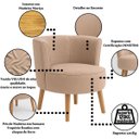 Ver imagem 3 de Kit 3 Cadeiras Estofadas para Sala de Espera Tecido Veludo Aconchegante Pés de Madeira Resistente