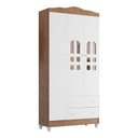 Ver imagem 6 de Quarto de Bebê New Selena 3 Portas com Cômoda Selena e Berço Mirelle Branco Acetinado Amadeirado e C