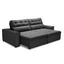Ver imagem 4 de Sofa Retratil Reclinavel 2 Lugares 2,60 Vitória Veludo Grafite Lansofbr
