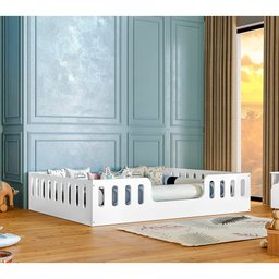 Cama Infantil Casal Design Montessoriana Helo - Branco - 1