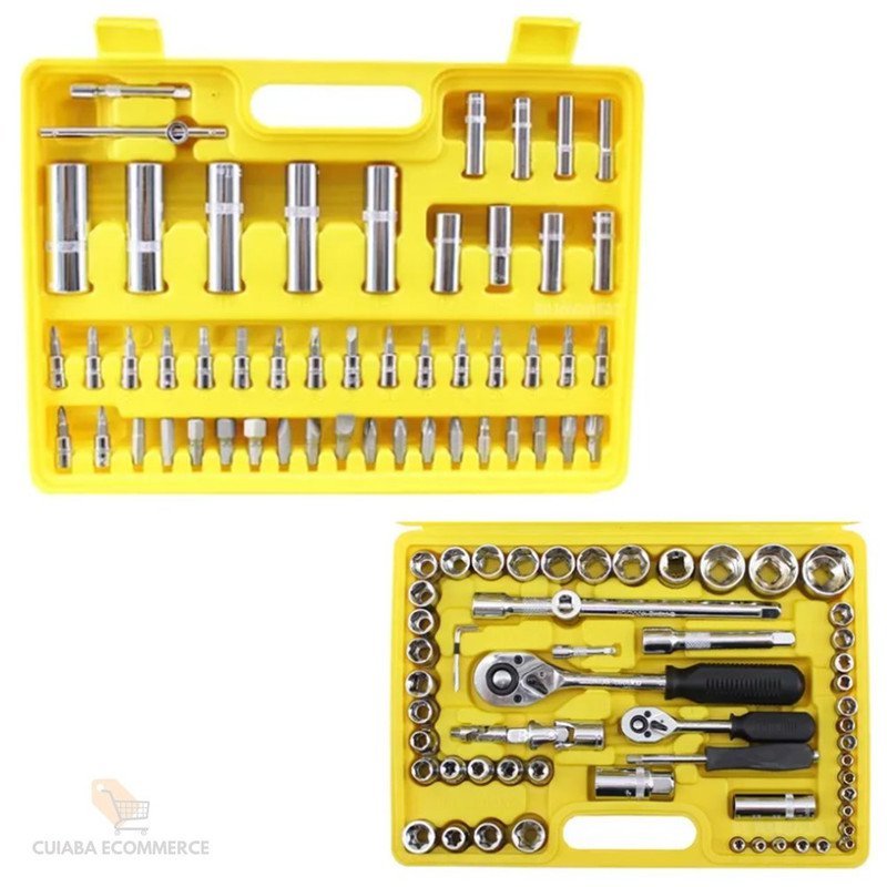 Kit Ferramenta 108 peças Sextavo 1/2 Titanium Soquete - 3