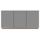 Ver imagem 5 de Armário Aéreo 120cm 3 Portas Virgínia Castanho/Cinza - Lumil Móveis