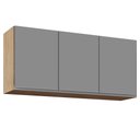 Ver imagem 1 de Armário Aéreo 120cm 3 Portas Virgínia Castanho/Cinza - Lumil Móveis