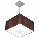 Ver imagem 1 de Lustre Pendente Quadrado Vivare Md-4020 Cúpula em Tecido 21/35x35cm - Bivolt - Café - Bivolt