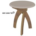 Ver imagem 4 de Mesa Redonda de Apoio Lateral e Cabeceira Jade Off White / Pinho
