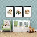 Ver imagem 1 de Kit 3 Quadros Grandes Quarto Infantil Crianças 60x48cm:moldura Branca
