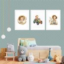 Ver imagem 2 de Kit 3 Quadros Grandes Quarto Infantil Crianças 60x48cm:moldura Branca
