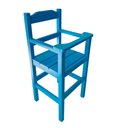 Ver imagem 1 de Cadeira de Papinha para Bebê com Trava Fixa em Madeira Maciça para Bar e Restaurante - Azul