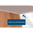 Ver imagem 3 de Conjunto: Mesa Sala Jantar Luna C/ Tampo de Vidro Canto Curvo 180x90cm e 6 Cadeiras Jade Imbuia/off