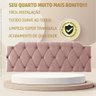 Painel Cabeceira de Cama Box Casal Suede Rose Nicole - 4