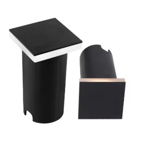 Luminária Balizador Spot Quadrado Led em Pvc de 3w Luz Branco Quente de Embutir em Piso Chão Solo Gr