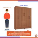 Ver imagem 4 de Guarda-Roupas Brilho 100% MDF 6 Portas 2 Gavetas
