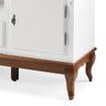 Rack para Sala com Pés Luis Xv 2 Gavetas 2 Portas de Madeira e Nicho 60503m - Branco/imbuia Glazer - 3