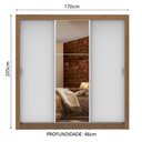 Ver imagem 3 de Guarda-Roupa Casal Madesa Lyon Plus 3 Portas de Correr com Espelho 4 Gavetas Rustic/Branco Cor:Rusti