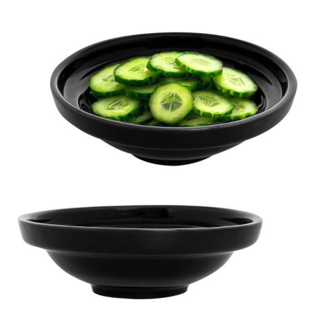 Kit 12 Base para Sunomono Porcelana Preto 70ml Sapporo Buffet Restaurante