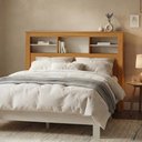 Ver imagem 5 de Cabeceira Elegance Casal em Madeira Maciça com Espaço Organizador Design Moderno Nature Off White