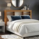 Ver imagem 1 de Cabeceira Elegance Casal em Madeira Maciça com Espaço Organizador Design Moderno Nature Off White