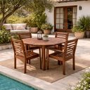 Ver imagem 1 de Conjunto Oitavado Mesa e 4 Cadeiras Empilháveis Vivare Marrom