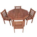 Ver imagem 5 de Conjunto Oitavado Mesa e 4 Cadeiras Empilháveis Vivare Marrom