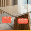 Ver imagem 6 de Conjunto Sala de Jantar Mesa 1,60m com Vidro Anjos 6 Cadeiras Linho Milano Viero
