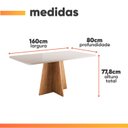 Ver imagem 4 de Conjunto Sala de Jantar Mesa 1,60m com Vidro Anjos 6 Cadeiras Linho Milano Viero