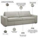 Ver imagem 3 de Sofá 3 Lugares para Sala de Estar Living 235cm Aurora L06 Couro Cinza Claro - Lyam Decor
