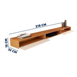 Rack de Parede 2 Portas Nature Off White 2.2 Versátil Giga Móveis - 4