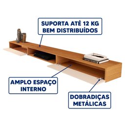 Rack de Parede 2 Portas Nature Off White 2.2 Versátil Giga Móveis - 2