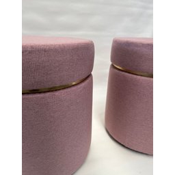 Kit 2 Puff com Cinta Dourada:rosa - 2