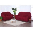 Ver imagem 1 de Kit Capa de Sofá 2 e 3 Lugares Paris Modelo Retrô Elasticada Malha Gel Lisa:marsala