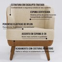 Ver imagem 7 de Poltrona para Sala de Estar Pés em Madeira Maciça Tamara Bege Mescla Terracota/Marfim
