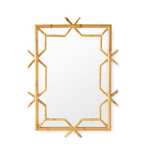 Espelho Decorativo em Bambu Retangular Veneza Bamboo Style Largura: 50cm X Altura: 90cm