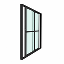 Ver imagem 3 de Porta Balcão 2 Folhas Vidro Alumínio Preto 210x150 Linha 25