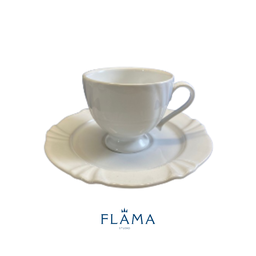 Kit Xícara de Café com Pires Soleil Porcelana Branca – 6 Peças - 2