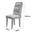 Ver imagem 4 de Sala De Jantar Mesa Olímpia 120cm Mdf Vidro Canto Reto Com 4 Cadeiras Carol Moderna Grafite, Off