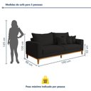 Ver imagem 3 de Sofá 3 Lugares Suede Viena 190cm Preto