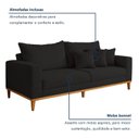 Ver imagem 5 de Sofá 3 Lugares Suede Viena 190cm Preto