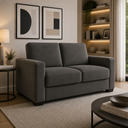 Ver imagem 1 de Sofá Namoradeira Moderno 3 Lugares Sala Estar Recepção Confortável Suede:Suede Cinza Chumbo