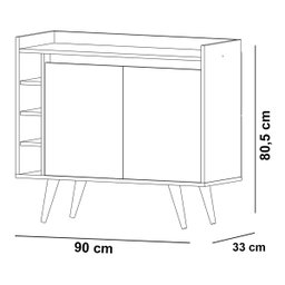Buffet com Adega Estilo 2 Portas MoveisAqui - 5