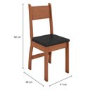 Ver imagem 3 de Conjunto de Mesa e 4 Cadeiras para Sala de Jantar Milano Fosco-Poliman - Carvalho / Preto