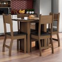 Ver imagem 4 de Conjunto de Mesa e 4 Cadeiras para Sala de Jantar Milano Fosco-Poliman - Carvalho / Preto