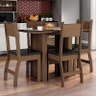 Conjunto de Mesa e 4 Cadeiras para Sala de Jantar Milano Fosco-Poliman - Carvalho / Preto - 4