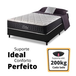 Cama Box Casal Preto + Colchão Casal Mola Ensacada FortFlex 200kg por Pessoa Anjos 30x138x188 - 4
