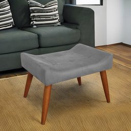 Puff Decorativo Roma Veludo Chumbo - Star Confort - 2