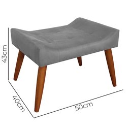 Puff Decorativo Roma Veludo Chumbo - Star Confort - 5