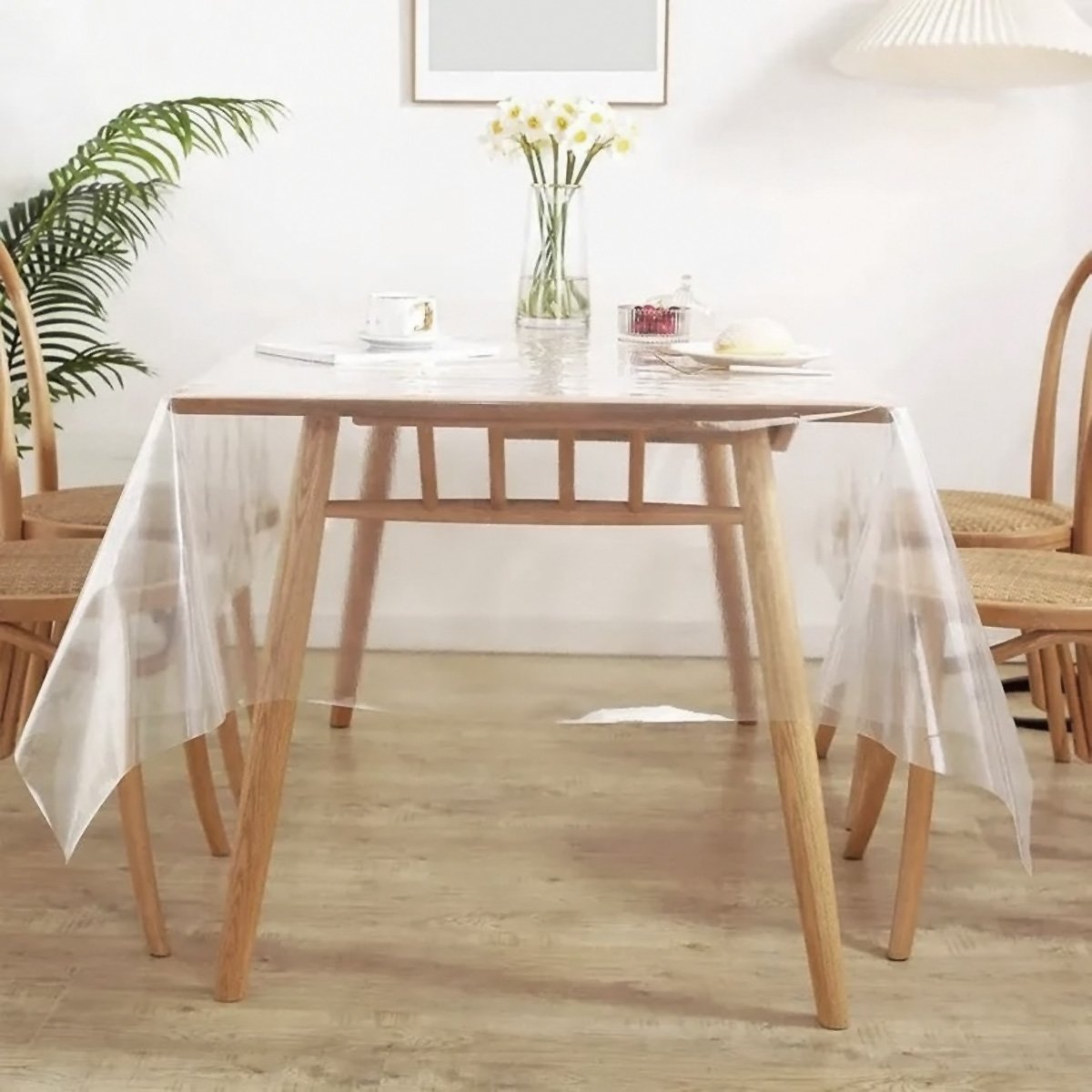 Toalha de Mesa Cristal Plástico Impermeável Retangular Transparente 2.0m X 1,40m - 2