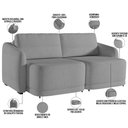 Ver imagem 4 de Sofá Cama para Sala de Estar 2 Lugares 176cm Montserrat K01 Bouclê Cinza - Lyam Decor