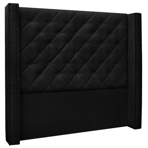 Cabeceira Estofada Cama Box Casal Alteza 140cm Suede Preto - Desk Design